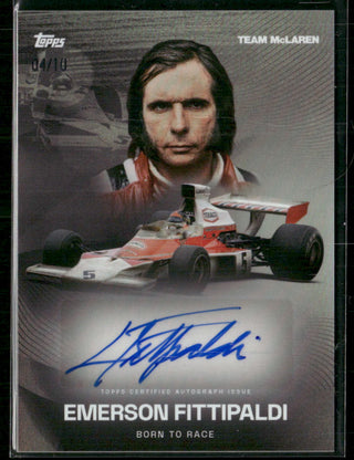 Topps Team McLaren Racing Emerson Fittipaldi Born to Race Autogramm /10